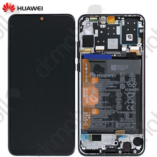 Kijelző érintőpanel LCD Huawei P30 lite, fekete komplett kerettel (akkumulátor, hangszóró) GLOBAL VERSION (MAR-LX1M) 02352PJM